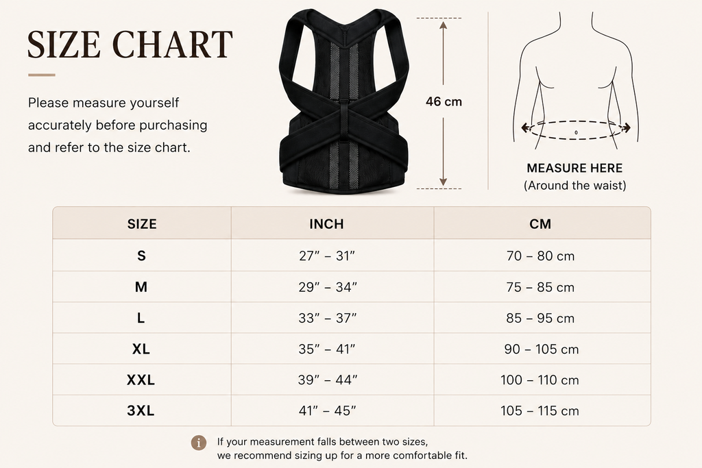 Posture Corrector for Desk Workers — Adjustable Back Brace, Wearable Under Clothes
