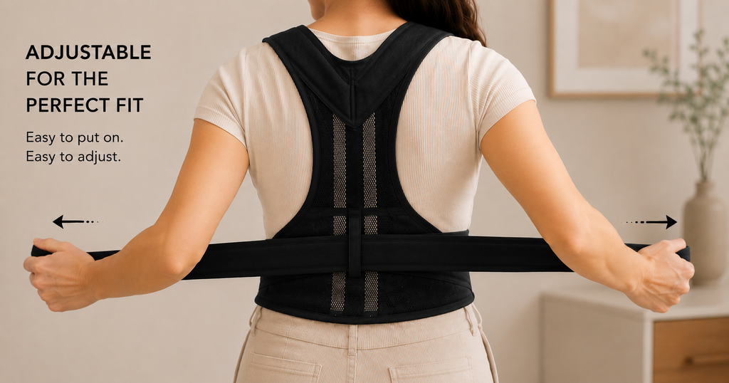 Posture Corrector for Desk Workers — Adjustable Back Brace, Wearable Under Clothes